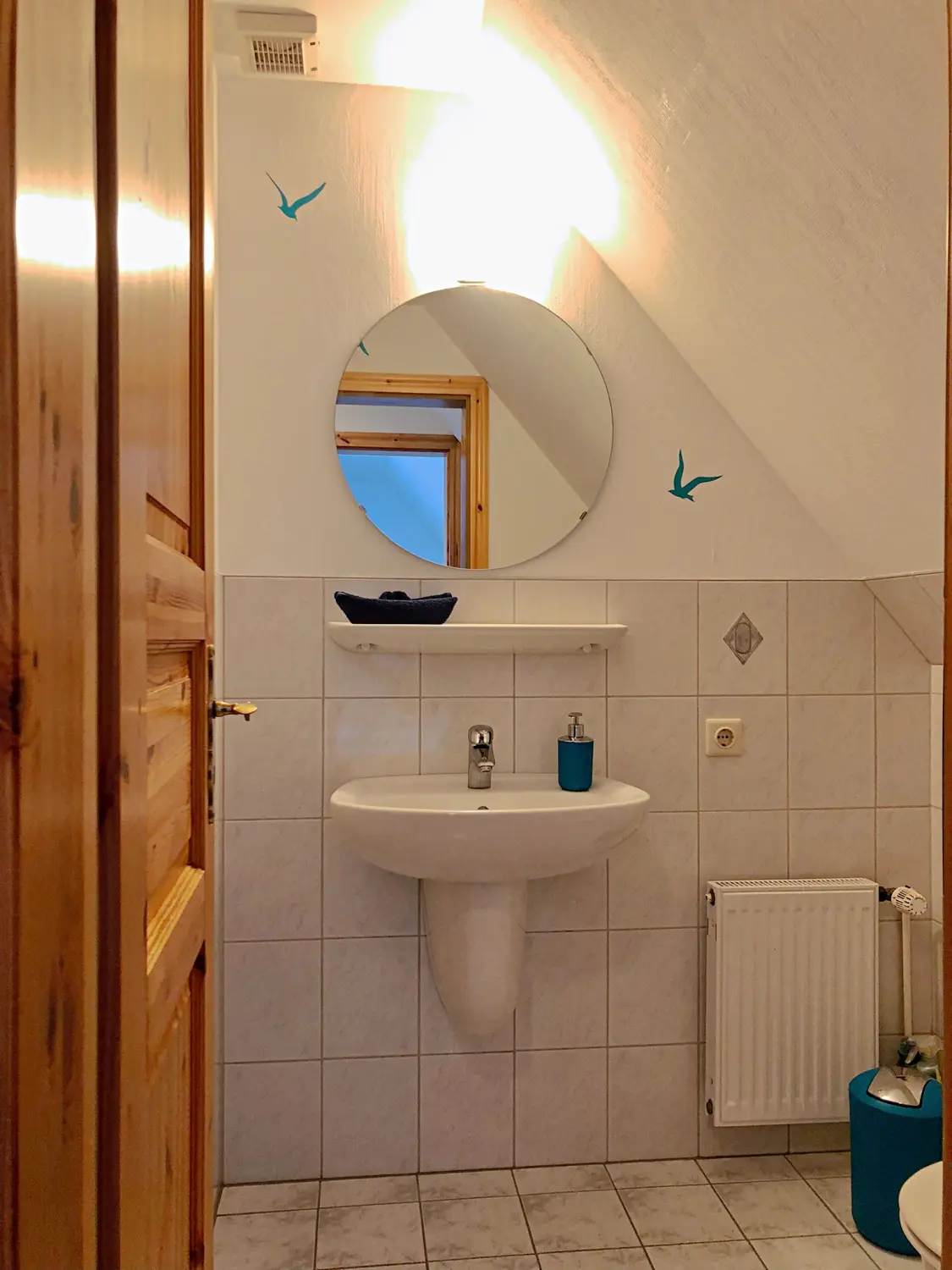 Appartment Hallig Langeneß Ferienwohnungen Badezimmer im Gästehaus Bi de Ley auf Norderhörn