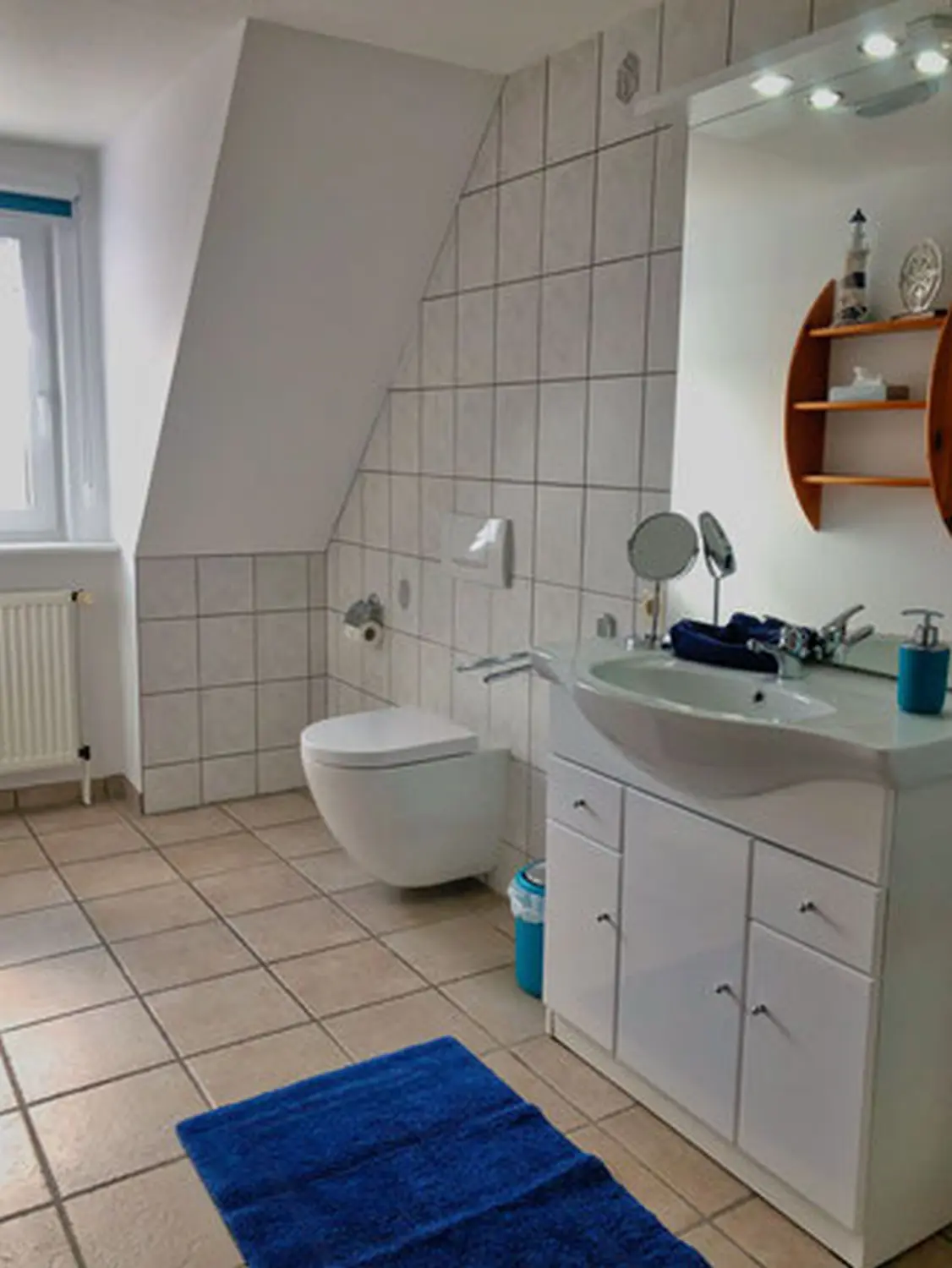 Appartment Hallig Langeneß Ferienwohnungen Badezimmer im Gästehaus Bi de Ley auf Norderhörn