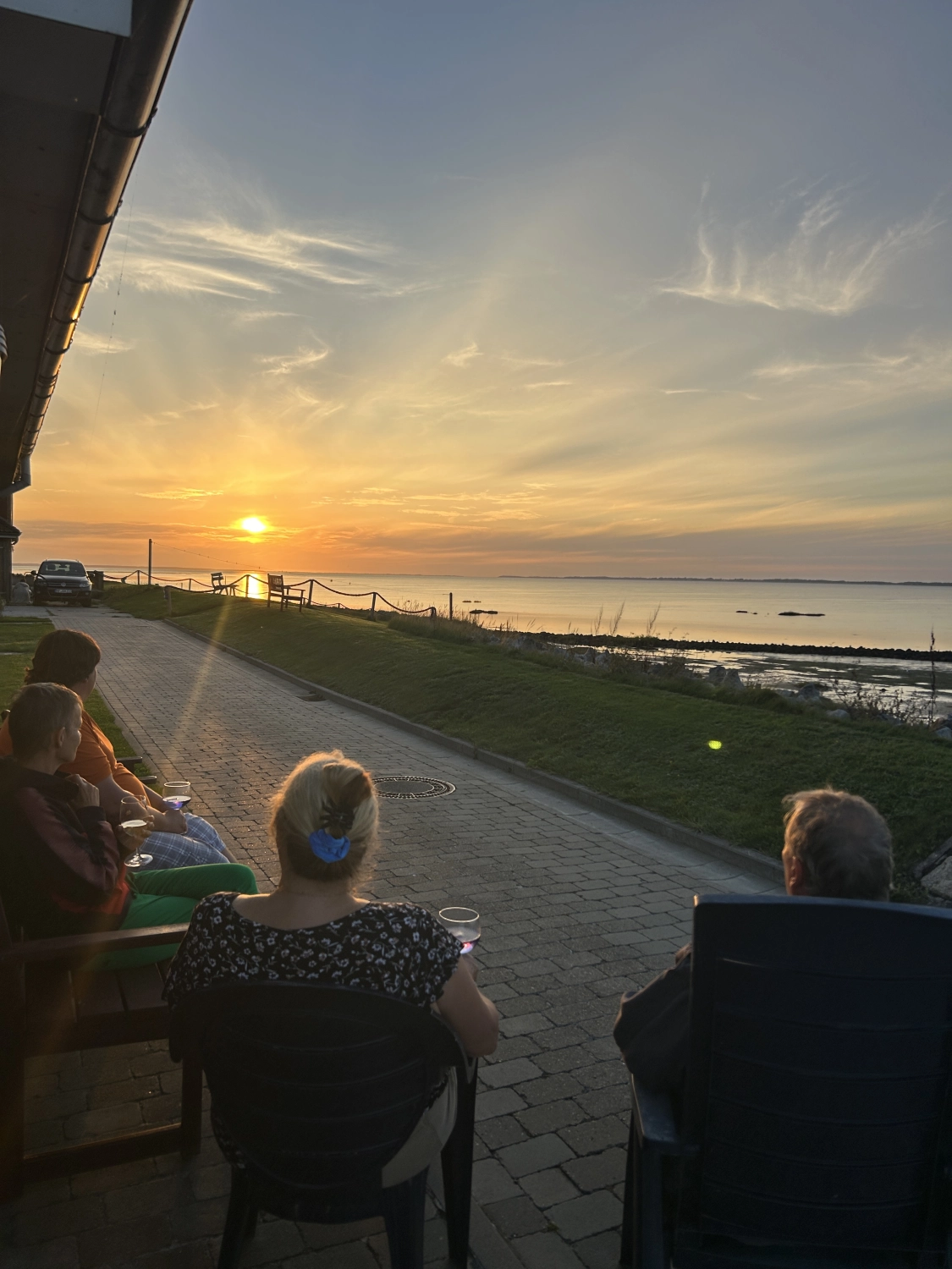 Sonnenuntergang im Gästehaus Bi de Ley auf Norderhörn